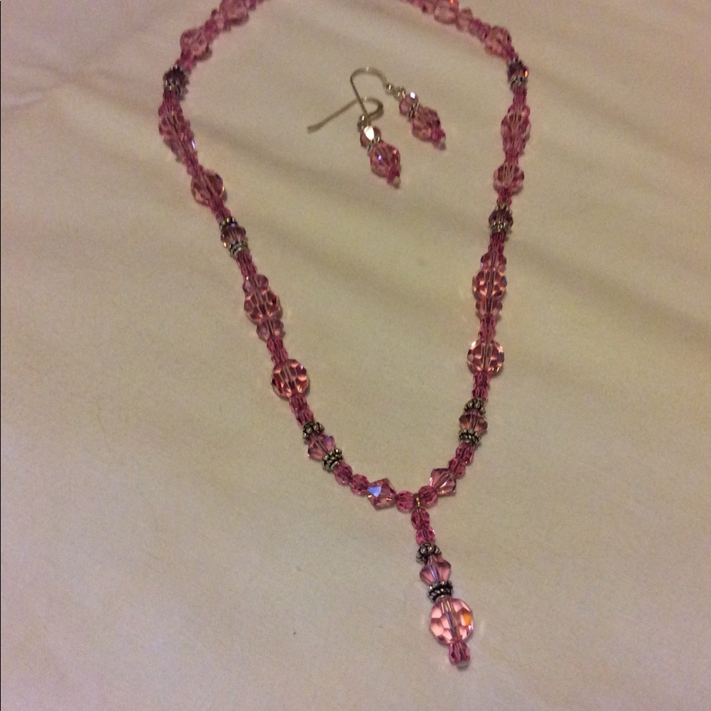 Swarovski Crystal Drop Necklace and Earring Set